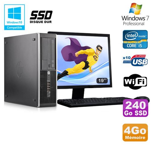 Pc hp elite 8300 sff i5-3470 3.2ghz 4go 240go ssd graveur wifi w7 ecran 19 État correct - Hewlett-Packard reconditionné disponible sur Fnac