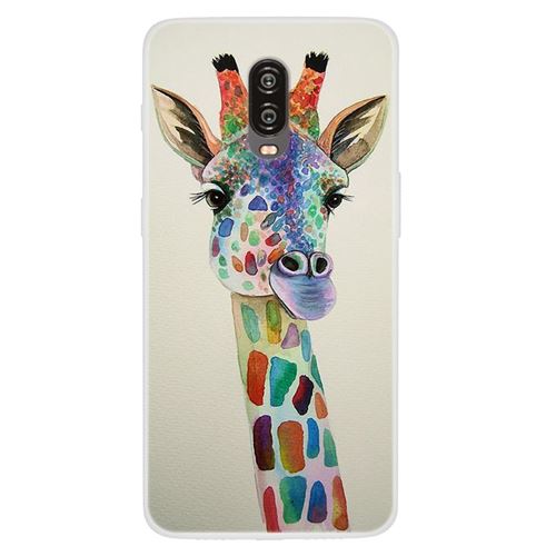 Coque en TPU impression de motifs peinture girafe pour votre OnePlus 6T