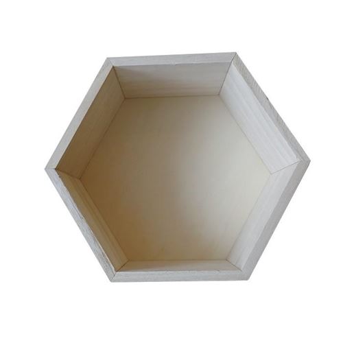 Etagre hexagone en bois 24 x 21 x 10 cm