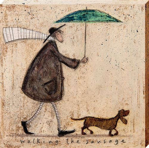 Sam Toft imprimée Walking The Sausage 40 x 40 x 3.8 cm
