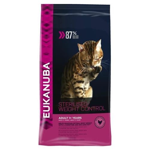 EUKANUBA Croquettes au poulet - Sterilises ou surpoids - Toutes races - 1,5kg - Pour chat adulte