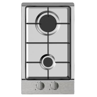 Amica AG2620X - Table de cuisson au gaz - 2 plaques de cuisson - Niche - largeur : 26.2 cm - profondeur : 49.2 cm - acier inoxydable - acier inoxydable
