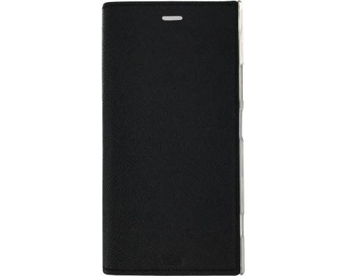 Etui à rabat noir pour sony xperia xz1