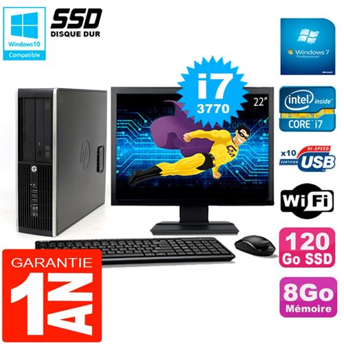 Pc hp compaq 8300 sff ecran 22' core i7-3770 ram 8go disque 120 go ssd wifi w7 État correct -  reconditionné disponible sur Fnac