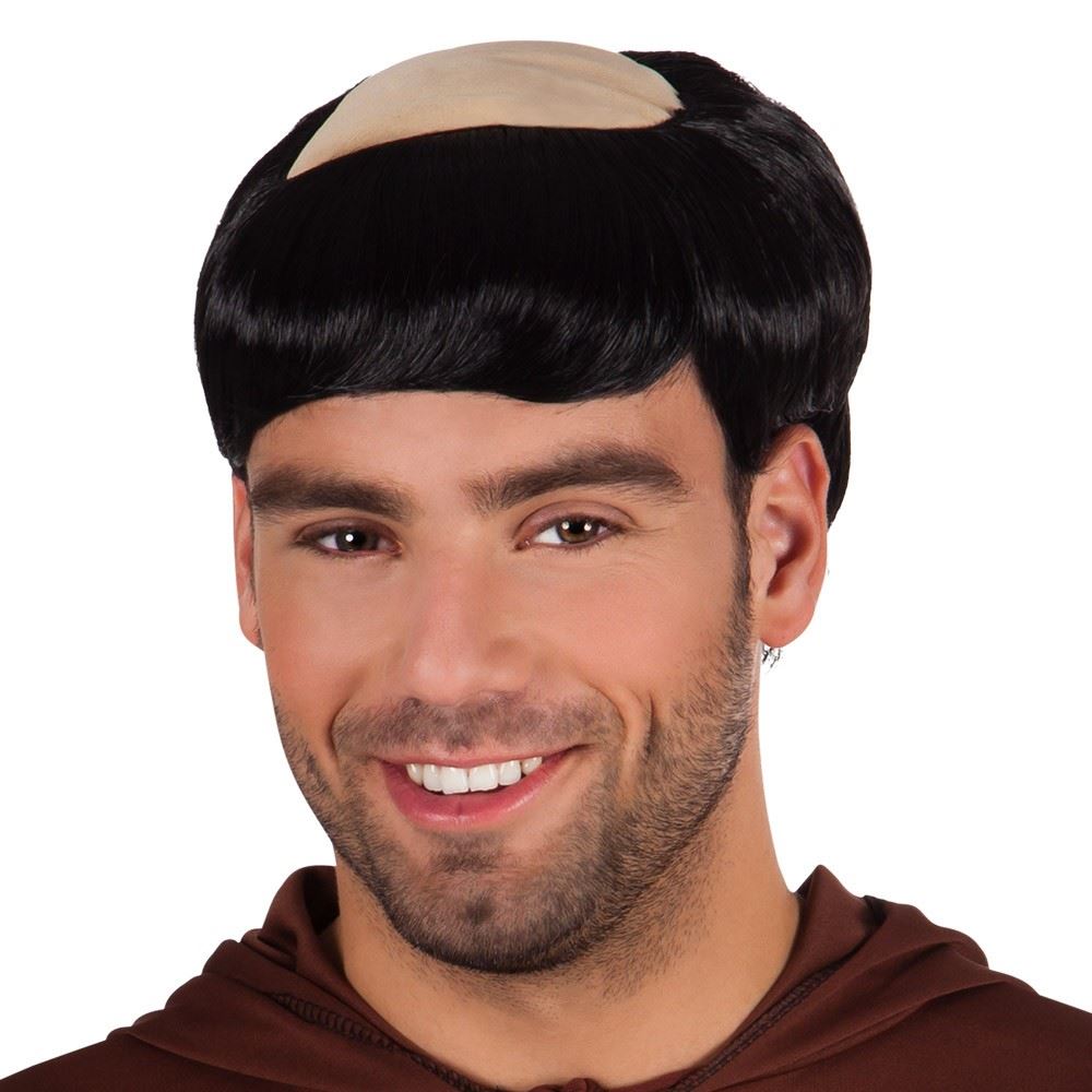 Perruque Moine Avec Tonsure - Fibre Synthétique - Déguisement Halloween Ou Soirée Thème