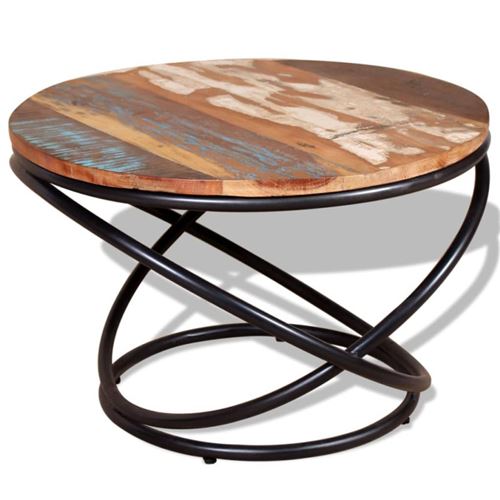 Vidaxl table basse bois de r&eacute;cup&eacute;ration massif 60 x 60 x 40 cm 244015