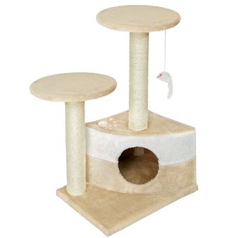 22 10 Sur Tectake Arbre A Chat 71 Cm Tommy Griffoir Grattoir Tronc Beige Blanc Paniers Et Mobilier Pour Chat Achat Prix Fnac