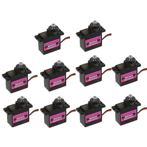 10Pcs Mg90S Micro Metal Gear 9G Servo Pour Rc Avion Hélicoptère Bateau Voiture 4.8V- 6V BT184