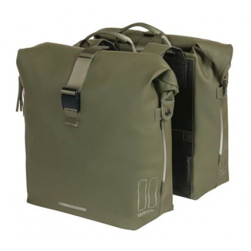 Paire de sacoches lat&eacute;rales de v&eacute;lo Basil Soho 41L vert for&ecirc;t &agrave; fi