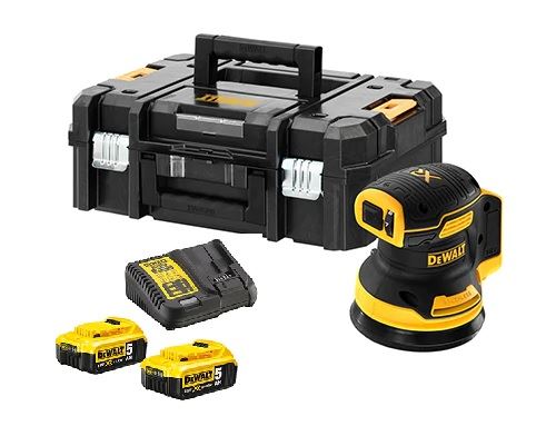 Ponceuse Excentrique 18V Xr Brushless + 2 Batteries 5Ah + Chargeur + Tstak - Dewalt - Dcw210P2-Qw