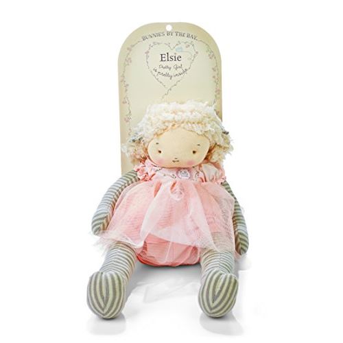 Peluche lapins par la baie Elsie, rayure grise rose