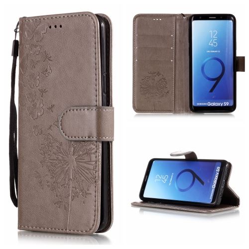 Galaxy S9 Housse Etui Cuir Pu Pissenlit Gris Als88919