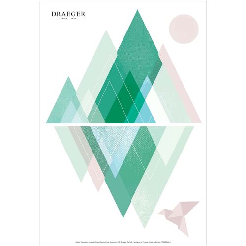 Sticker mural Montagne style scandinave 26x36cm Draeger la carterie
