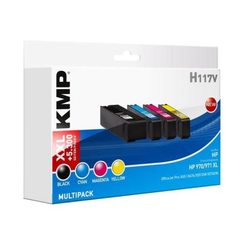 KMP MULTIPACK H117V - Pack de 4 - à rendement élevé - noir, jaune, cyan, magenta