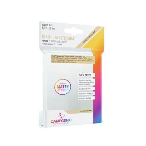 Gamegenic : Sachet de 90 protège-cartes mate - 8,1 x 12,2 cm - Dixit sand