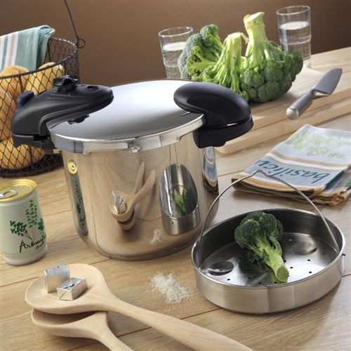54 sur autocuiseur cocotte minute a baionnette o22cm 6l illico en acier inox avec panier cuisson autocuiseur achat prix fnac
