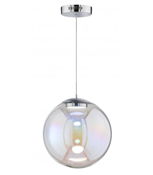 Suspension Grace chrome 1 ampoule LED largeur 40 Cm