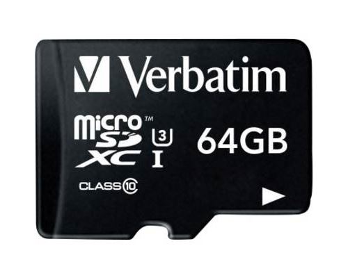 Verbatim PRO - Carte mémoire flash (adaptateur SD inclus(e)) - 64 Go - UHS Class 3 / Class10 - 300x/600x - microSDXC UHS-I