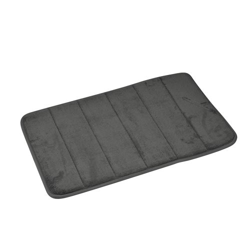 Tapis memoire de forme 40 x 60 cm microfibre unie vitamine Anthracite