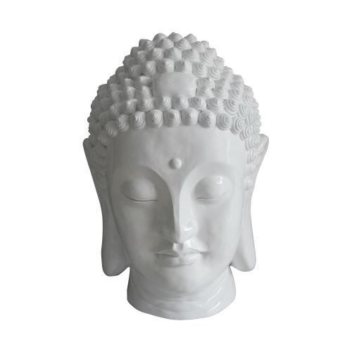 tete bouddha magnesie 35*34*h52cm blanc