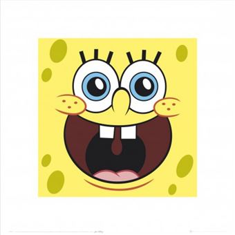 Bob L Eponge Poster Reproduction Visage 40x40 Cm Poster Affiche Enroule Top Prix Fnac