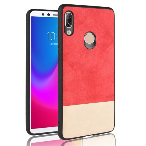 Etui en PU Hybride revêtu d'une couche d'épissure bicolore rouge pour votre Lenovo K5 Pro