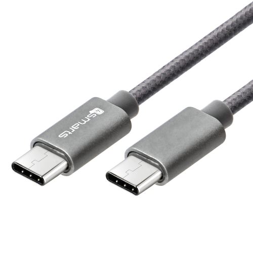 4Smarts Câble USB-C vers USB-C 3A Smartphone/Tablette Nylon tressé 1m - Gris