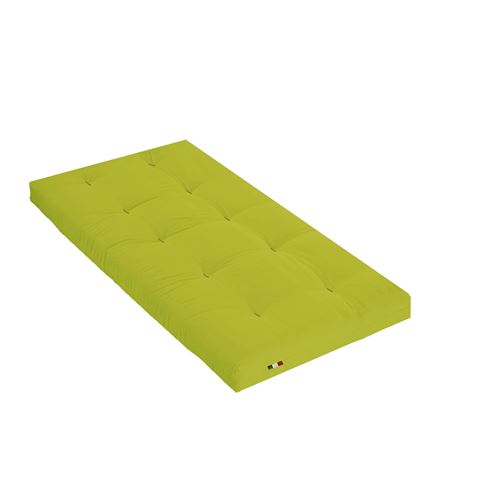 Matelas futon vert pistache coeur en latex 90x190