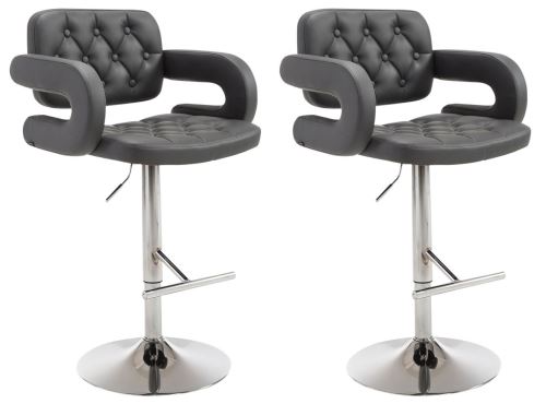 Lot de 2 tabourets de bar Dublin en similicuir , Gris