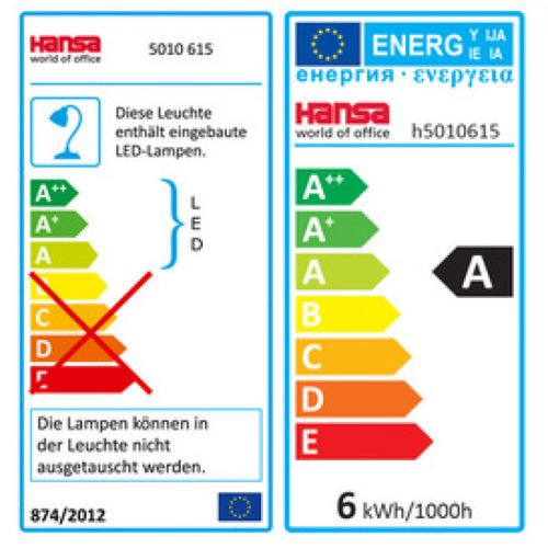 Hansa Lampe De Bureau Led Torino, Noir