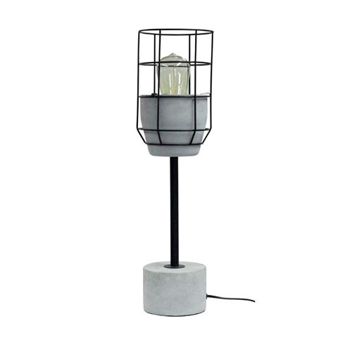 Lampe à poser métal et béton Horatio - Couleur - Gris béton