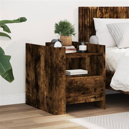 VIDAXL - Table de chevet - Chêne fumé - 45x50x50 cm - Image 2
