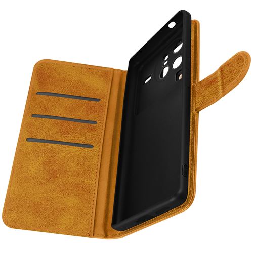 Étui pour Vivo X80 Pro Clapet Portefeuille Fonction Support Vidéo Avizar marron