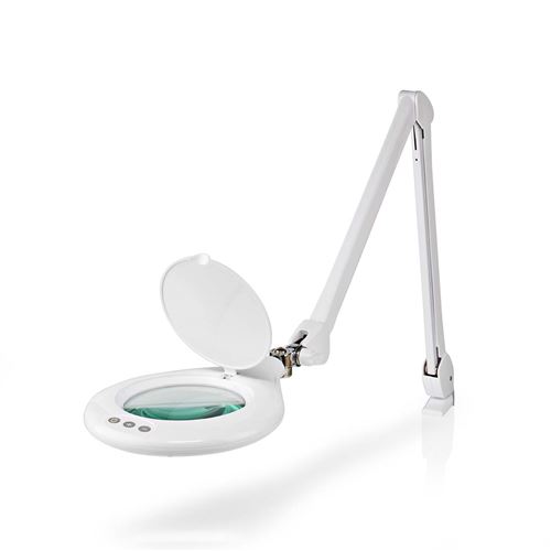Lampe Loupe LED 10W 660lm 6500K Grossissante avec Pince de Fixation Nedis Blanc