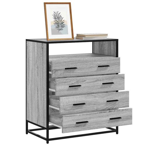 Commode sonoma gris 70x41x83,5 cm bois d ingénierie
