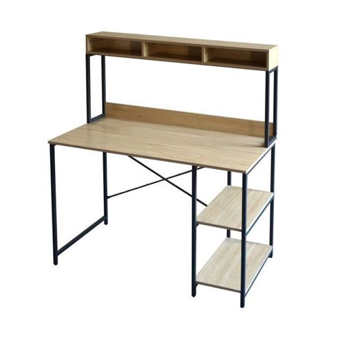 Bureau 3 niches en metal - L 120 x P 62 x H 134 cm - LEEDS