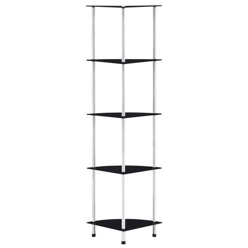 vidaXL Étagère à 5 niveaux Noir 30x30x130 cm Verre trempé