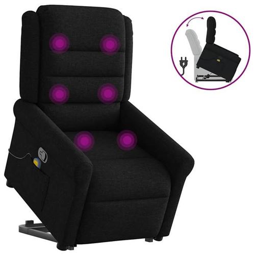 vidaXL Fauteuil de massage, relaxation tissunoir