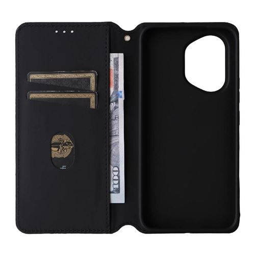 Coque Portefeuille Cuir PU Premium Pour Honor 400 Lite - Étui à Rabat Avec Support, Cartes Et Protection Complète (Noir)