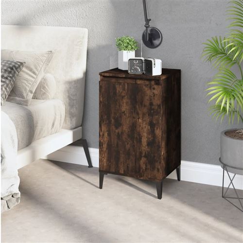Vidaxl Table De Chevet Chêne Fumé - Image 3