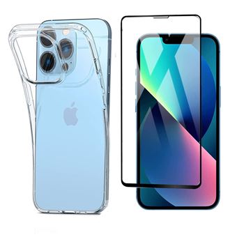 Pack coque transparente en TPU et vitre en verre trempé FULL cover noir pour Apple iPhone 15 Pro Max 5G 6,7 pouces - XEPTIO - 1
