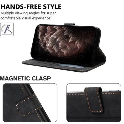 Coque Portefeuille En Cuir Noir Pour Xiaomi Redmi Note 8 Pro – Étui Livre Antichoc