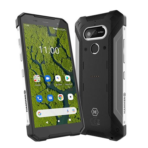 Smartphone HAMMER Explorer Plus Eco, Waterproof IP69 avec Grande Autonomie 5000mAh - Noir / Argent