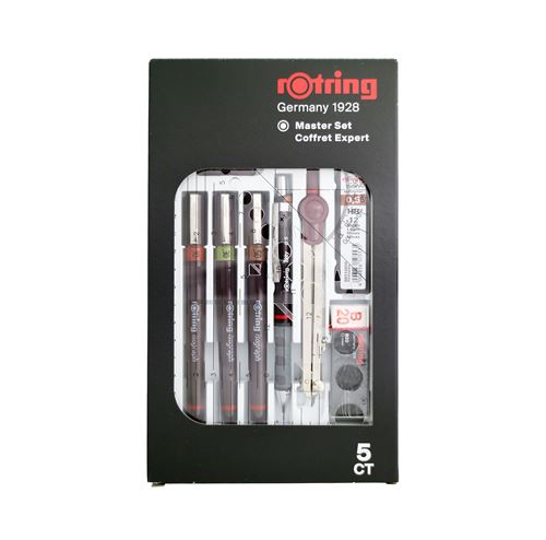 rOtring Set Master : Porte-mine 0.5 + 3 Isograph 0.2/0.3/0.5 mm +