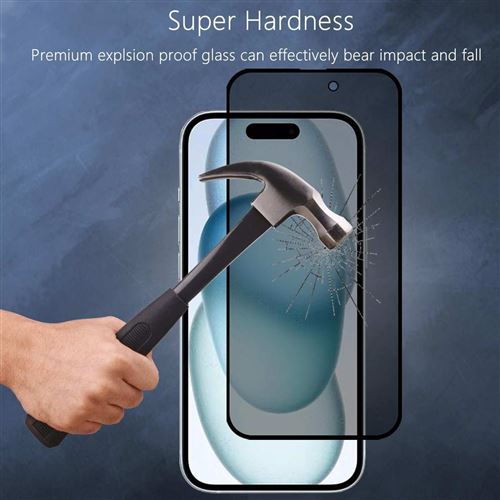 Verre Trempé Anti Espion pour iPhone 15 et Protection Caméra [Pack 2] Film  Vitre Protection Phonillico® - Protection d'écran pour smartphone à la Fnac