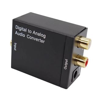 Alpexe Convertisseur Numérique SPDIF Optique Coaxial Toslink Adaptateur  vers Analogique Audio Stéréo L/R RCA