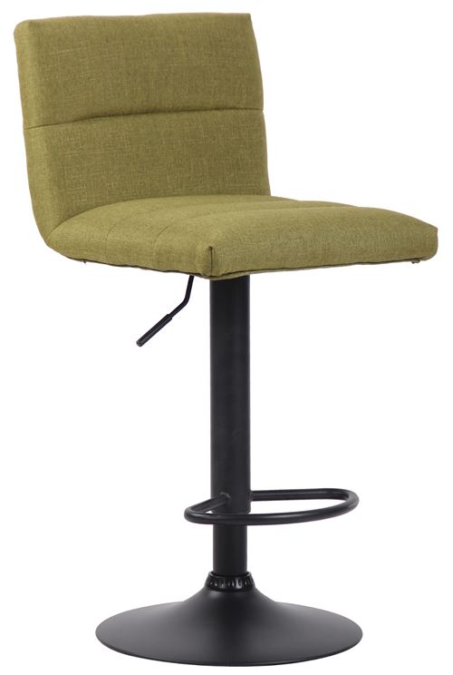 Tabouret de bar Limerick en Tissu avec Pied et repose-pieds en Métal , Vert/Noir