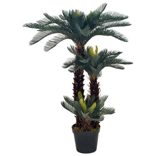 Vidaxl plante artificielle avec pot palmier cycas vert 125 cm 280186