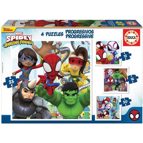 Educa Borras Garçons Multicolore Puzzle De 12-16-20-25 Pièces Progressifs Educa Spidey - Image 3