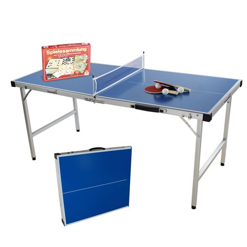 Skandika Table de ping-pong avec collection de jeux Tennis de table enfants Table de jeu pour la maison, le jardin et le camping - Pliable